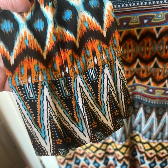 Matrushka Ziggy 3/4 Sleeve Vibrant Multicolor Geometric Midi Dress Sz M - Picture 2 of 12